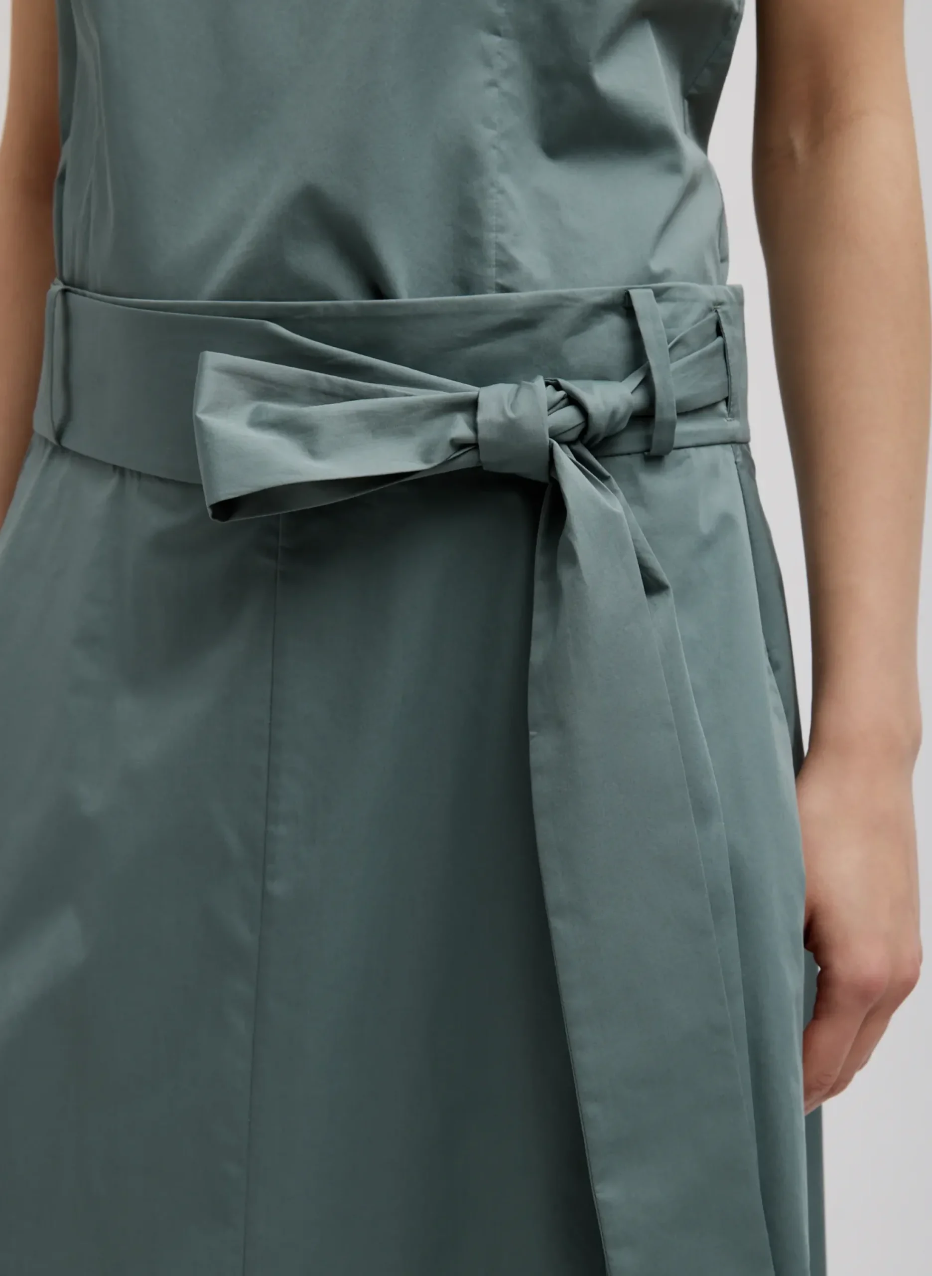 Hot Tibi Eco Poplin Back Wrap Skirt Green Limestone