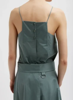 Hot Tibi Eco Poplin Back Wrap Skirt Green Limestone