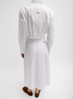 Hot Tibi Eco Poplin Back Wrap Skirt White
