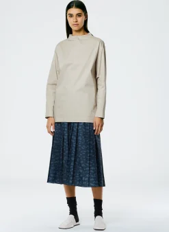 Tibi Eco Poplin Funnelneck Top Ash