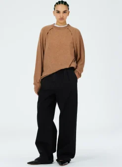 Tibi Feather Weight Cashmere Easy Cocoon Tunic Sand