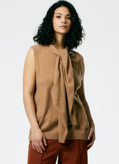 Tibi Feather Weight Cashmere Easy Cocoon Tunic Sand
