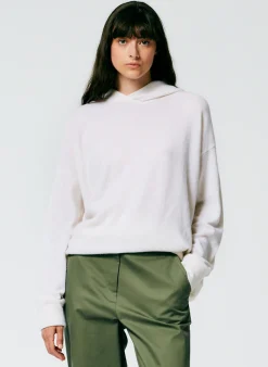 Discount Tibi Feather Weight Cashmere Easy Men's Hoodie Ivory
