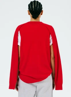 Best Tibi Feather Weight Cashmere Easy Cocoon Tunic Red