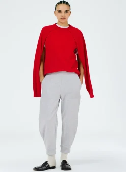 Best Tibi Feather Weight Cashmere Easy Cocoon Tunic Red