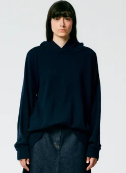 Best Tibi Feather Weight Cashmere Easy Men's Hoodie Navy