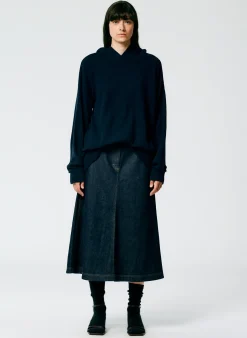 Best Tibi Feather Weight Cashmere Easy Men's Hoodie Navy