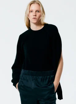Hot Tibi Feather Weight Cashmere Easy Cocoon Tunic Black