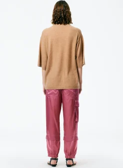 Outlet Tibi Feather Weight Cashmere Oversized Easy T-Shirt Sand