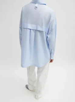 Tibi Gabe Oversized Shirt Blue