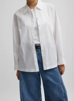 Tibi Gabe Oversized Shirt White