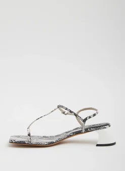 Sale Tibi Georgia Embossed Snake Sandal Grey Embossed Snake