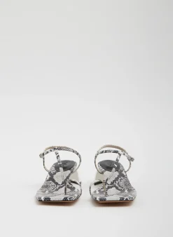 Sale Tibi Georgia Embossed Snake Sandal Grey Embossed Snake