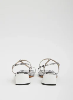 Sale Tibi Georgia Embossed Snake Sandal Grey Embossed Snake
