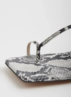 Sale Tibi Georgia Embossed Snake Sandal Grey Embossed Snake