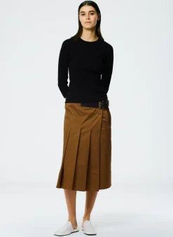 Best Tibi Giselle Stretch Sweater Circle Openback Pullover Black