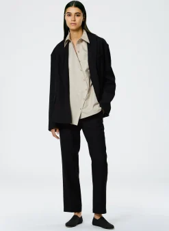 Tibi Grain De Poudre Lennon Ankle Pant Black