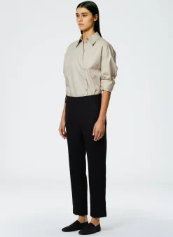 Tibi Grain De Poudre Lennon Ankle Pant Black