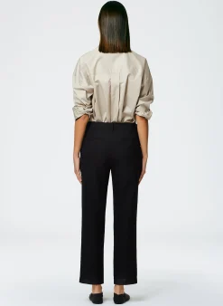 Tibi Grain De Poudre Lennon Ankle Pant Black