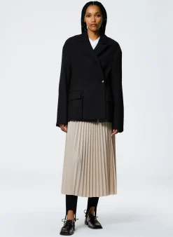Outlet Tibi Grain De Poudre Liam Blazer With Slit Zipper Detail Black
