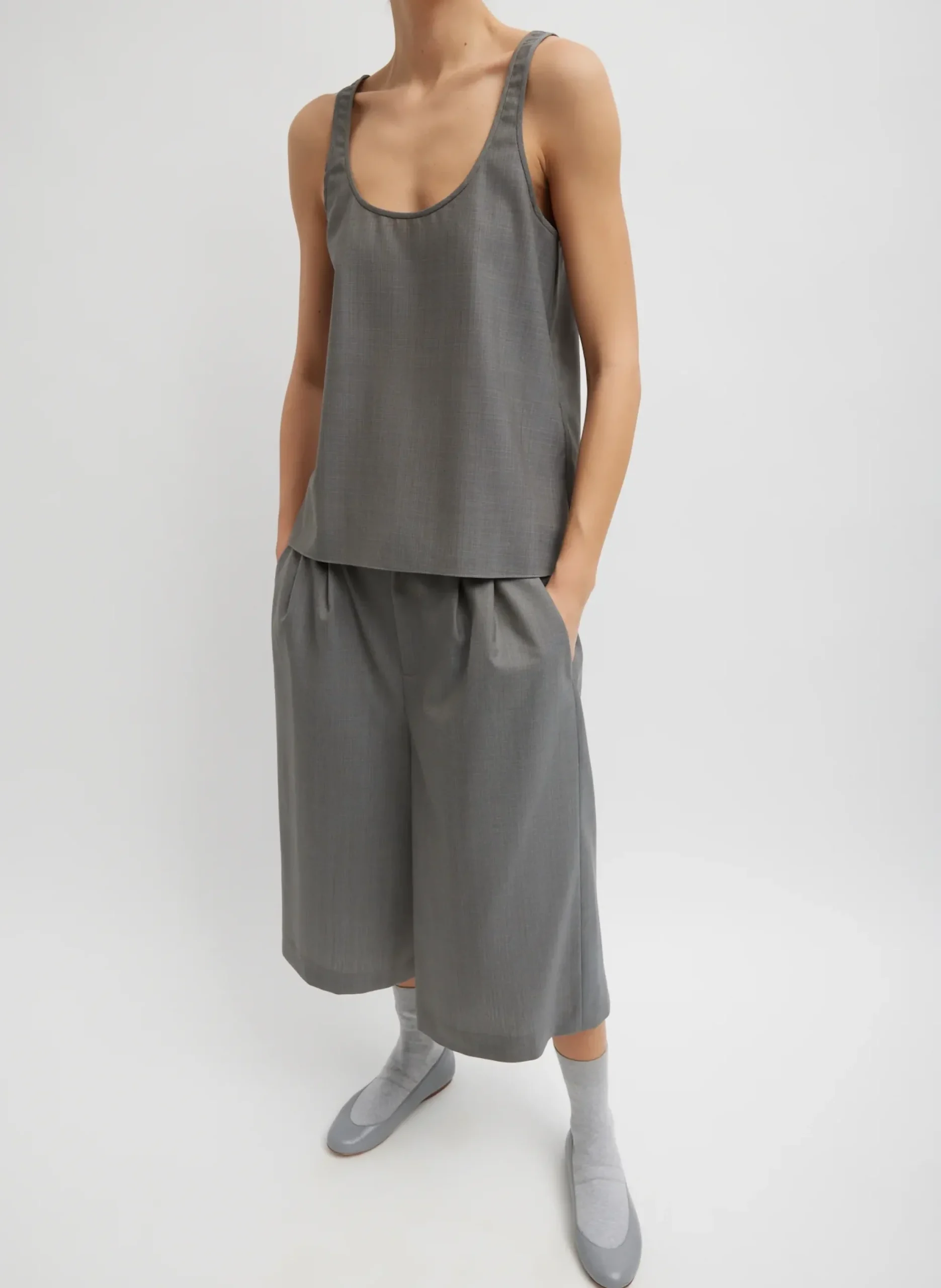 Sale Tibi Grant Crossdye Suiting Tank Top Grey Multi