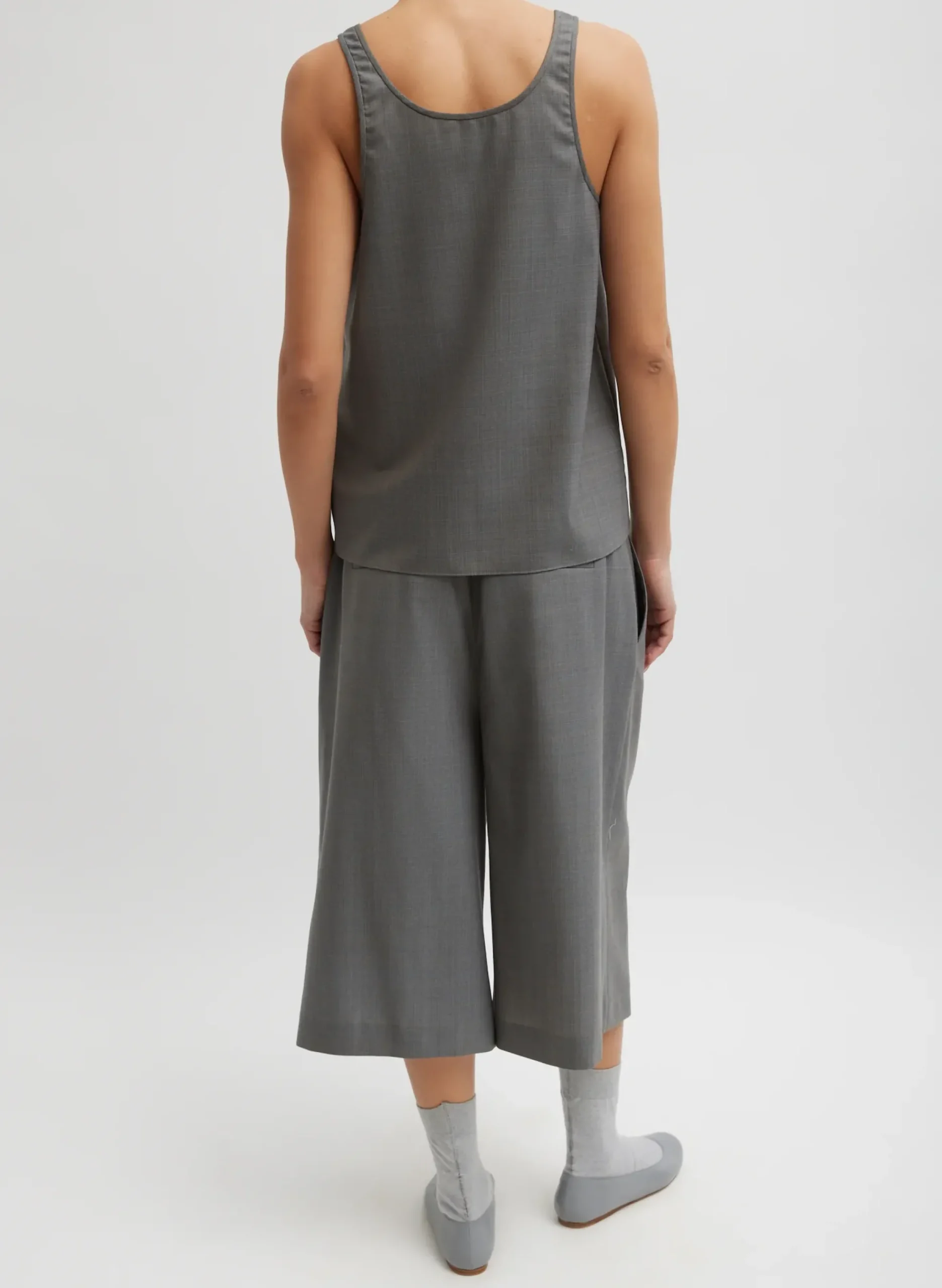 Sale Tibi Grant Crossdye Suiting Tank Top Grey Multi