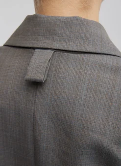 Outlet Tibi Grant Suiting Double Breasted Blazer Grey Multi