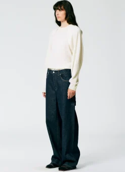 Tibi Indigo Denim Slouchy Carpenter Jean Dark Denim