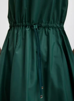 New Tibi Italian Sporty Nylon Short Tank Dress Dark Hunter Green