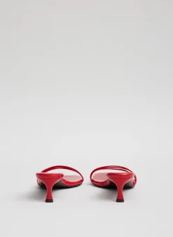 Tibi Jim Naplack Sandal Cherry Red