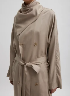Discount Tibi Lancaster Trench Stone