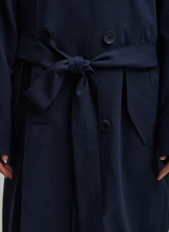 Discount Tibi Lancaster Trench Navy