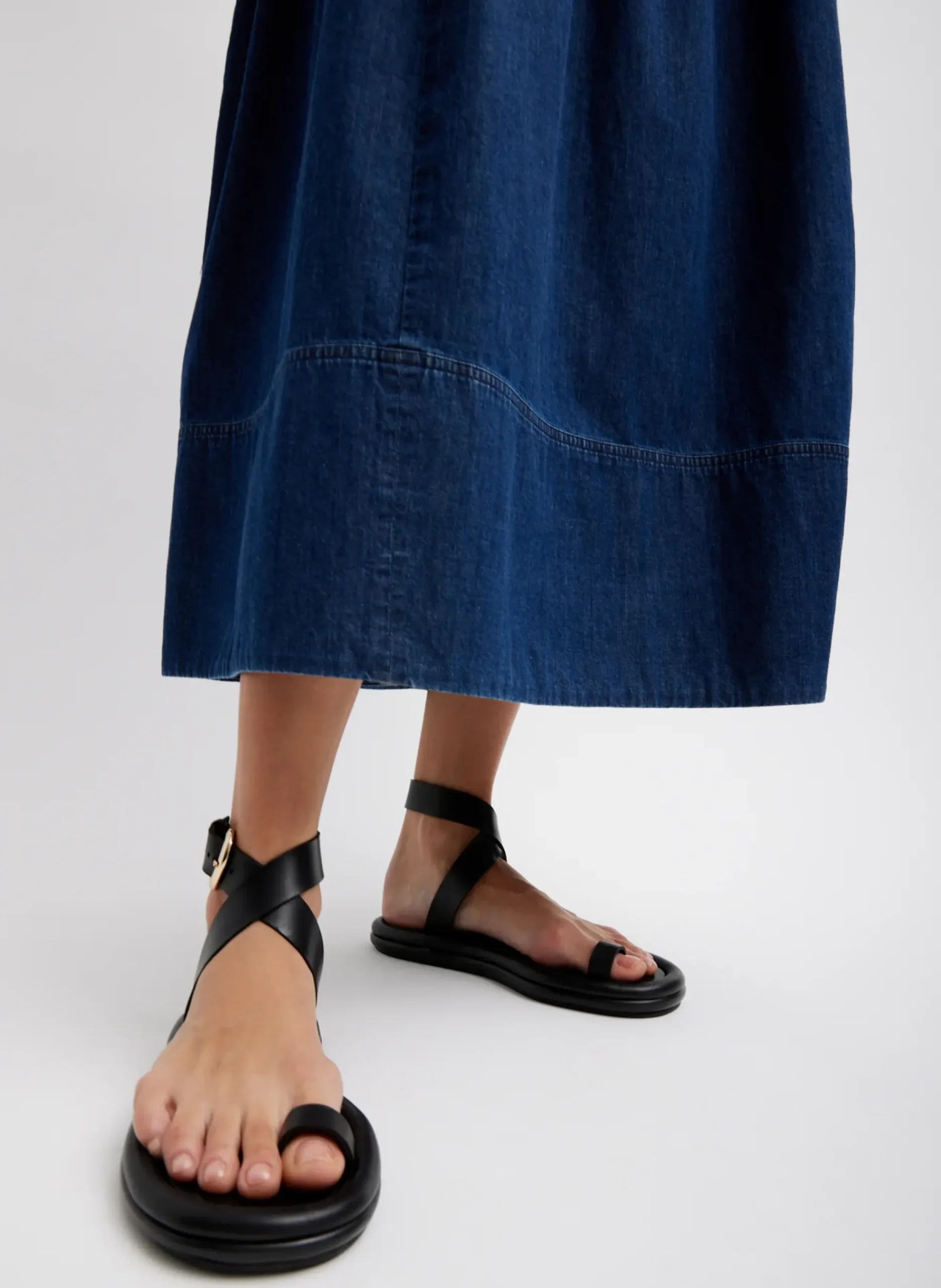 Tibi Light Weight Stone Wash Sculpted Dress Dark Enzyme Wash