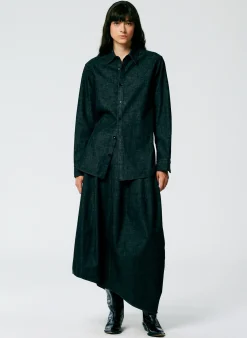 Online Tibi Light Weight Stone Washed Denim Charlie Slim Shirt Black