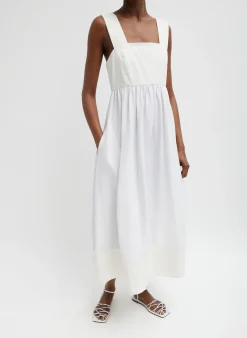 Clearance Tibi Linen Cotton Voile Sculpted Dress White