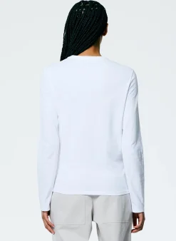 Sale Tibi Long Sleeve Fitted T-Shirt White