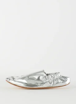 Clearance Tibi Metallic Mikhail Flat Silver