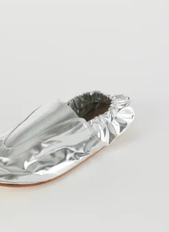 Clearance Tibi Metallic Mikhail Flat Silver