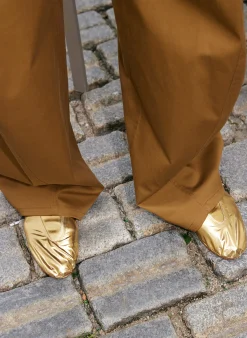Clearance Tibi Metallic Mikhail Flat Gold