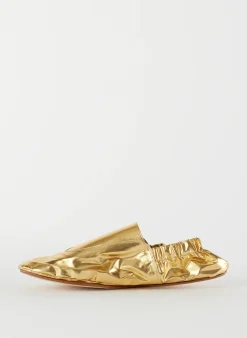 Clearance Tibi Metallic Mikhail Flat Gold