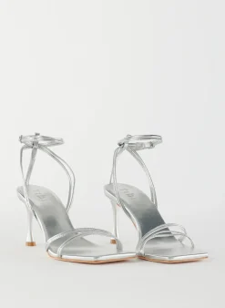 Hot Tibi Metallic Nappa Guy Sandal Silver