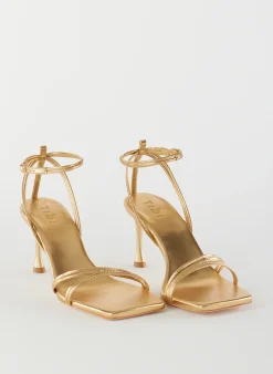 Online Tibi Metallic Nappa Guy Sandal Gold