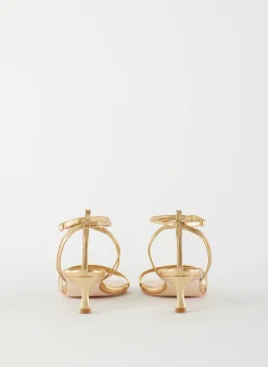 Clearance Tibi Metallic Nappa Harper Sandal Gold