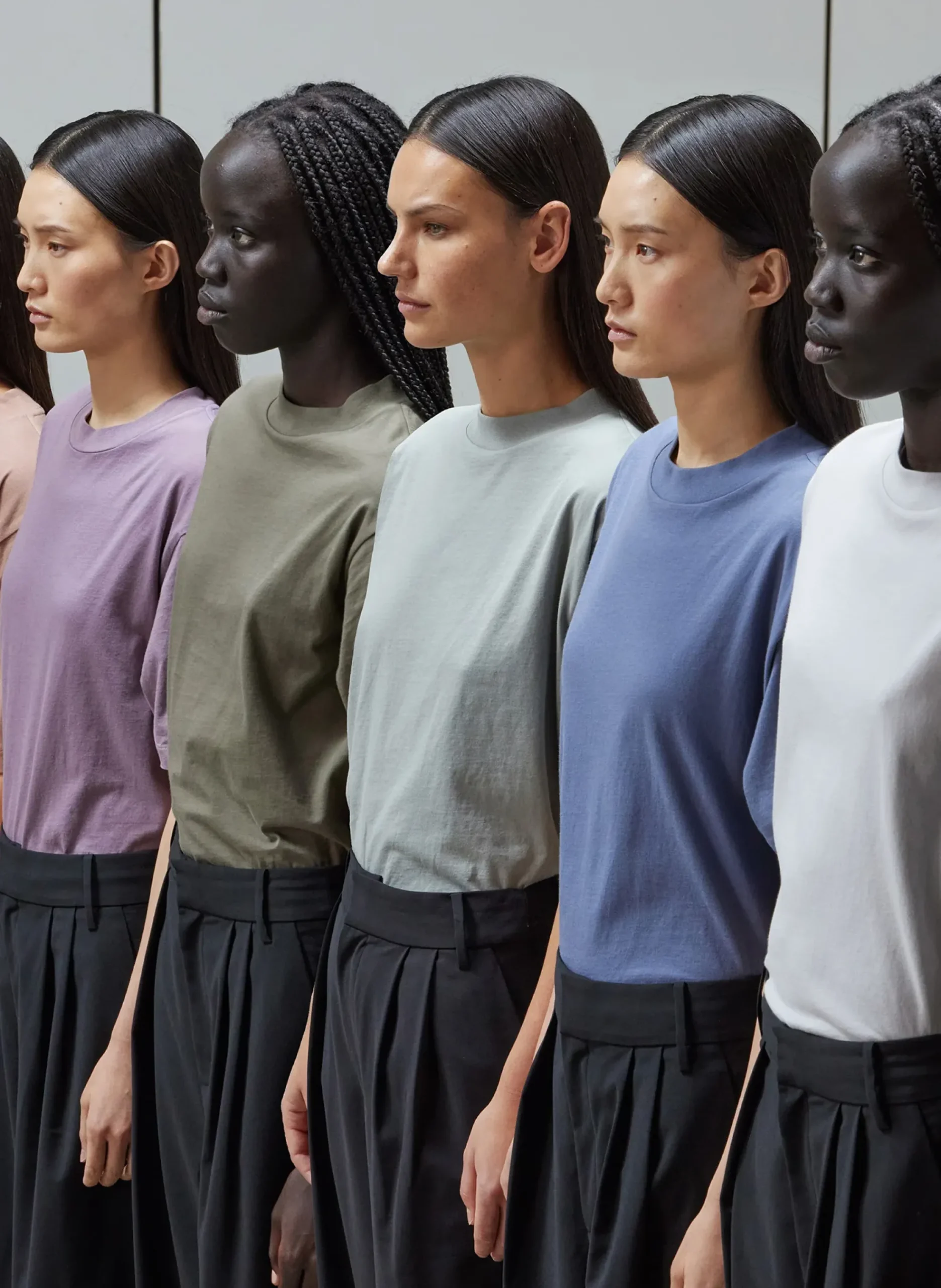 Tibi Mock Neck Unisex T-Shirt Greystone