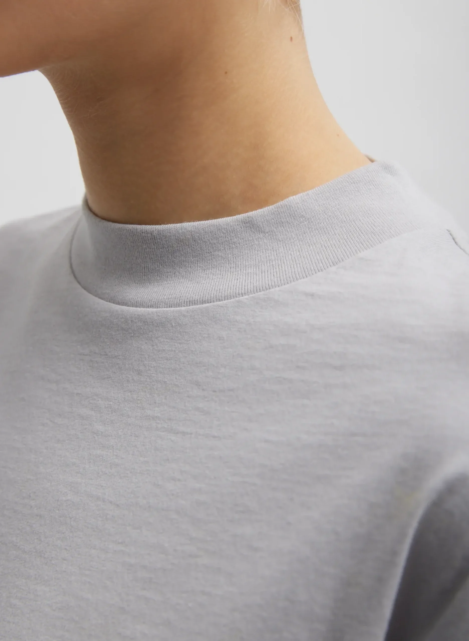 Tibi Mock Neck Unisex T-Shirt Greystone
