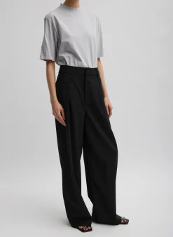 Tibi Mock Neck Unisex T-Shirt Greystone
