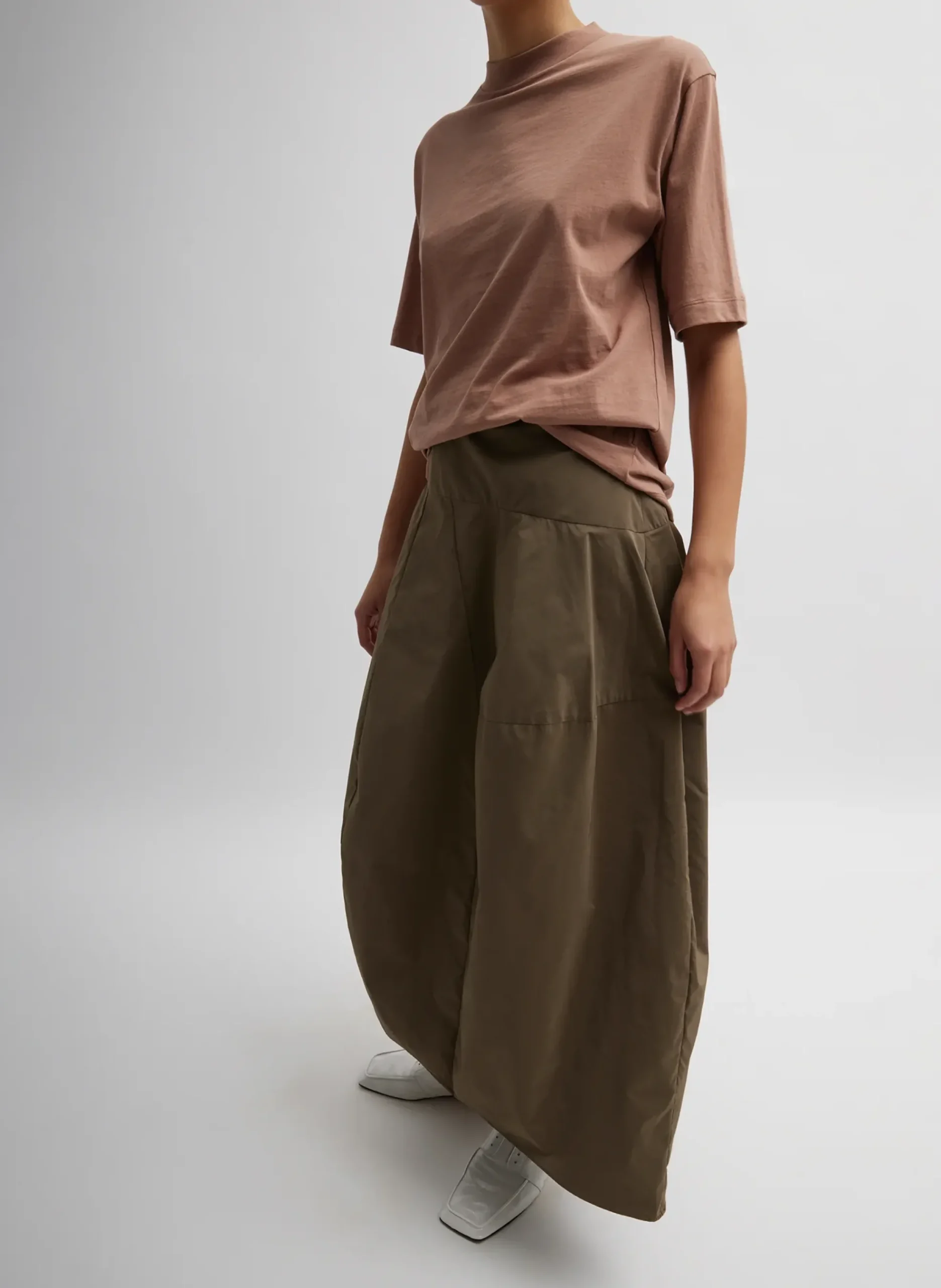 Outlet Tibi Mock Neck Unisex T-Shirt Butterscotch