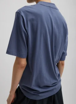 Best Tibi Mock Neck Unisex T-Shirt Dusty Navy