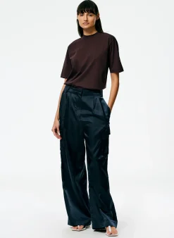 Clearance Tibi Mock Neck Unisex T-Shirt Brown