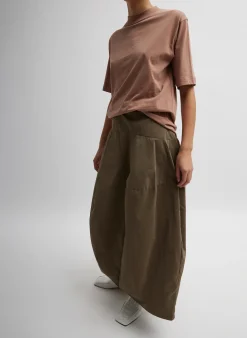 Outlet Tibi Nylon Asymmetrical Balloon Skirt Dark Taupe